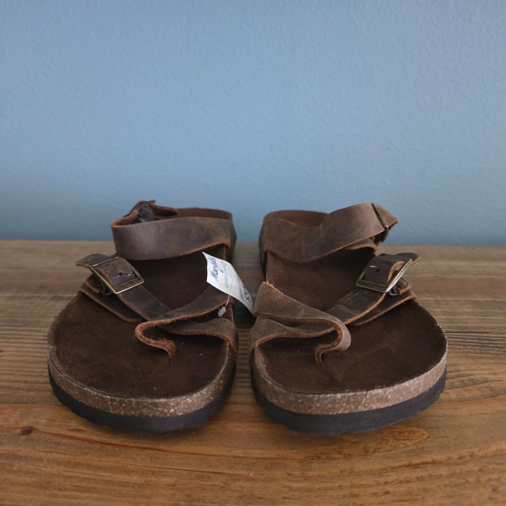 White Mountain Womens Gracie Sandal Brown Buckle Toe Loop Footbed 10 - Picture 2 of 11